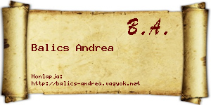 Balics Andrea névjegykártya